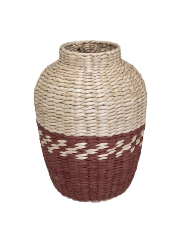 Atmosphera Créateur d'intérieur Geflochtene Blumenvase CARMEN in Rot, Ø 24 x (H) 32 cm
