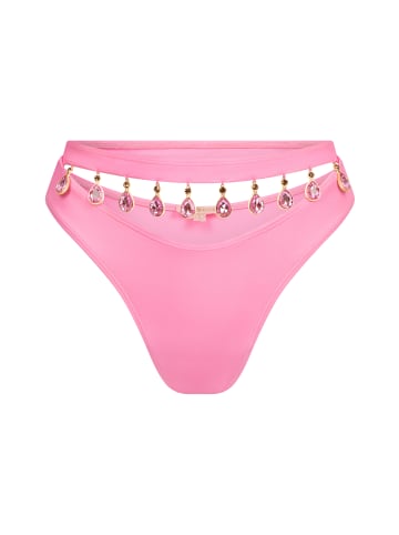 Moda Minx Bikini Hose Hera Droplet Cut Out High Waist in pink