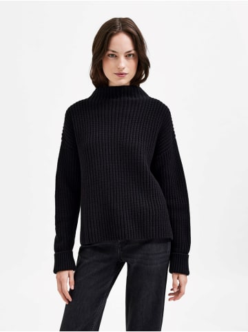 SELECTED FEMME Rollkragen Strickpullover mit Schlitzen SLFSELMA in Schwarz