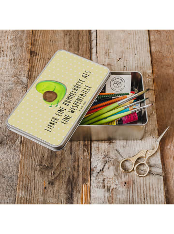 Mr. & Mrs. Panda Aufbewahrungsbox Avocado Pfeifen mit Spruch in Gelb Pastell