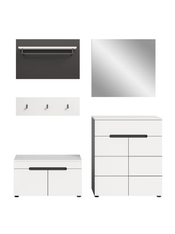 ebuy24 Garderobenmöbel Canu Weiß 175 x 37 cm