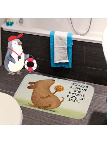 Mr. & Mrs. Panda Badematte Hund Keks Design mit Spruch in Weiß