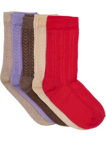 Minymo Kinder Socken "Socks with Knit (5-Pack)" in Rot
