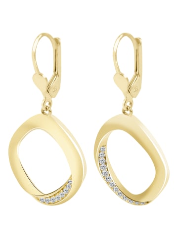Adeliás Damen Ohrringe – Ohrhänger aus 333 Gold mit Zirkonia in gold