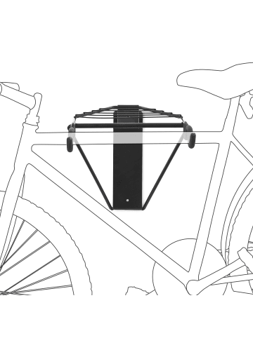 relaxdays Fahrradwandhalterung in Schwarz - (B)30 x (H)32 x (T)52 cm