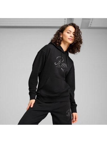 Puma Script Comfort Hoodie Pullover in Schwarz