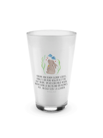 Mr. & Mrs. Panda Blümchentailglas Hase Blume mit Spruch in Transparent