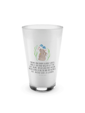 Mr. & Mrs. Panda Glas Hase Blume mit Spruch in Transparent