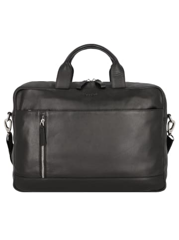 Alassio Tiber Aktentasche Leder 41 cm Laptopfach in schwarz