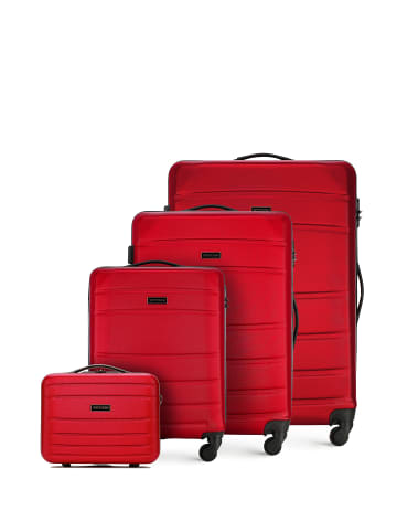 Wittchen 4tlg. Koffer Set Globe line Collection in Red