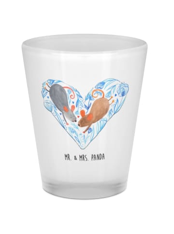 Mr. & Mrs. Panda Shot Glas Mäuse Herz ohne Spruch in Transparent