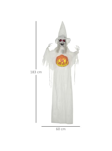 HOMCOM Halloween Dekoration-60L x 18B x 183H cm-Weiß