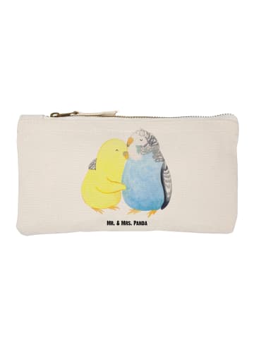 Mr. & Mrs. Panda Schminktasche Wellensittich Liebe ohne Spruch in Weiß