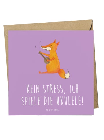 Mr. & Mrs. Panda Einladungskarte Ukulele Entspannung mit Spruch in Lavendeltraum