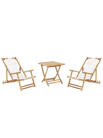 Beliani 3-tlg Bistro Set ATRANI/MOLISE in Braun/Weiß