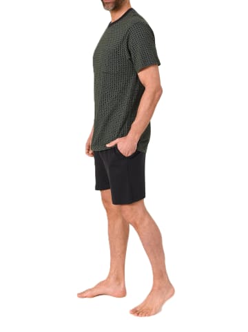 NORMANN Kurzarm Schlafanzug Shorty Pyjama print 125 105 90 511 in dunkelgrau