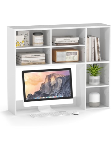 COSTWAY Schreibtischregal mit 7 Fächern 94x25x79cm in Weiß