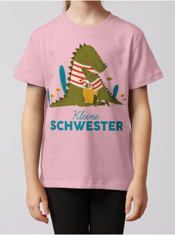 wat? Apparel T-Shirt Krokodil Kleine Schwester in Rosa