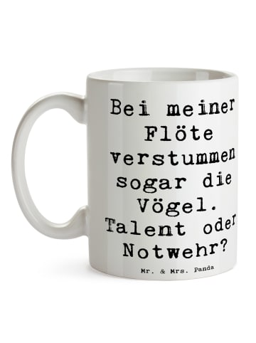 Mr. & Mrs. Panda Trinkbecher Spruch Besondere Flöte mit Spruch in Weiß