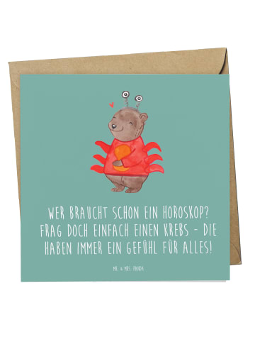 Mr. & Mrs. Panda Grußkarte Krebs Gefühl mit Spruch in Meeresbrise
