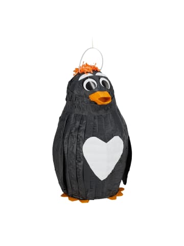 relaxdays 2 x Pinata Pinguin in Schwarz