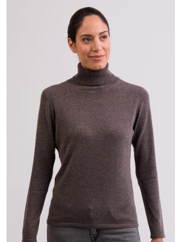 CASH-MERE.CH Rollkragen Pullover in Taupe Melange