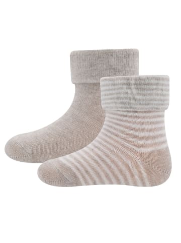 ewers 2er-Set Socken 2er-Set GOTS Ringel/Uni in 205143 latte