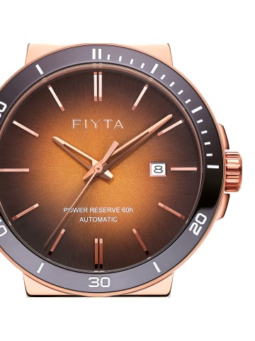 FIYTA Automatikuhr Yachtsmen in braun / rosegold