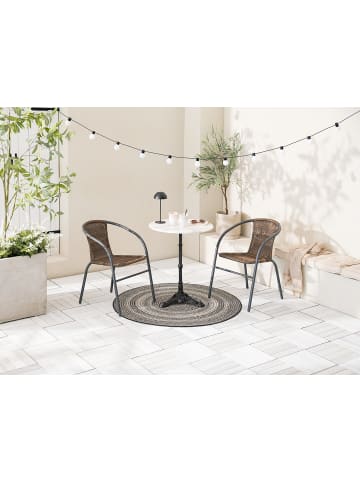 home24 Gartenstuhl Ronas 2er-Set in Braun