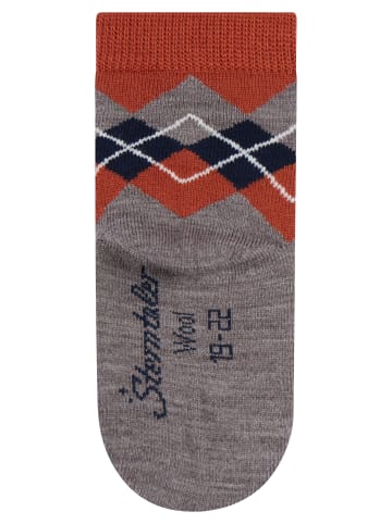 Sterntaler Socken Wolle Karo in braun mel.