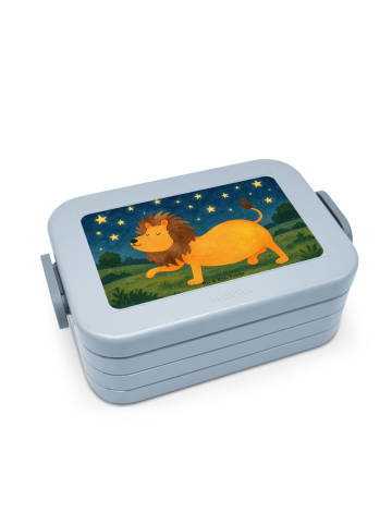 Mr. & Mrs. Panda Lunch Box Sternzeichen Löwe Design ohne Spruch in Blau Pastell
