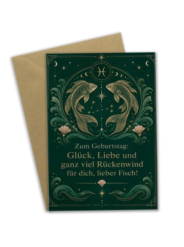 Geburtstagskarte Fisch elegant Design mit Spruch in Weiß
