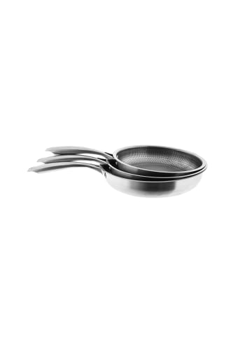 COFI 1453 Bratpfannen-Set mit Wabenstruktur - ø26/28/30 cm in Silber