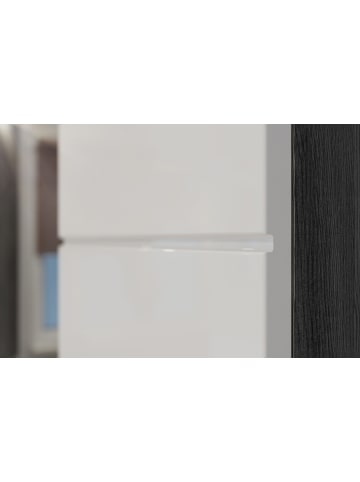 Inn.Furn Badmöbel-Set 3-teilig weiß Hochglanz, grau, moderne Badkombination