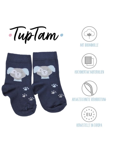 TupTam Kinder Socken Mädchen Jungen Bunt Gemustert 6er Pack in braun/grün
