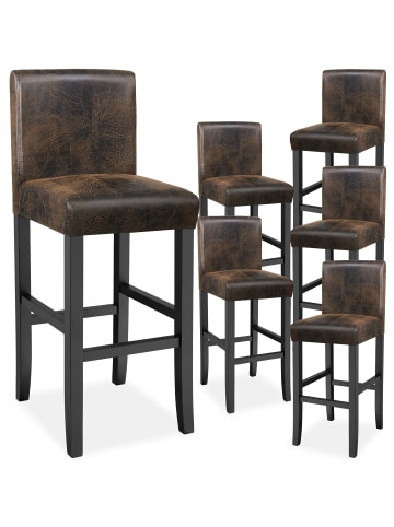 tectake Bistrostuhl gepolstert mit Rückenlehne, Sitzhöhe 76 cm