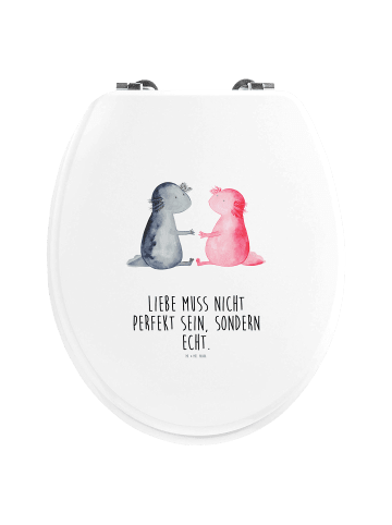 Mr. & Mrs. Panda WC Brille Axolotl Liebe mit Spruch in Weiß