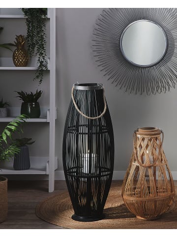 Beliani Laterne TAHITI in Schwarz - (W) 32 x (H) 84 x (L) 32 cm