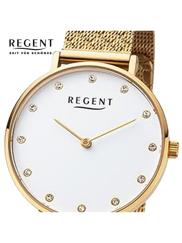 Regent Armbanduhr Regent Metallarmband gold extra groß (ca. 32mm)