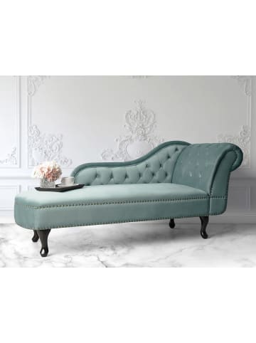 Beliani Chaiselongue NIMES in Grün/Braun - (W) 169 x (H) 79 x (L) 65 cm