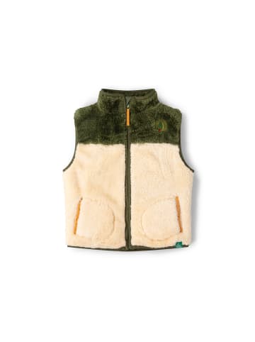 Little Green Radicals Wärmende Fleece-Weste aus recyceltem Material mit Reißverschluss in Grün