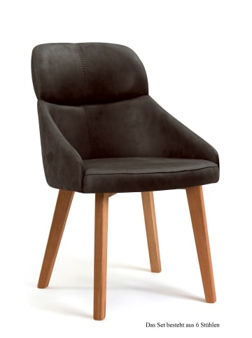58 aufm Kessel ESSZIMMERSTUHL (6er-Set) Dasya 52x82x63 Eiche geölt/Espresso