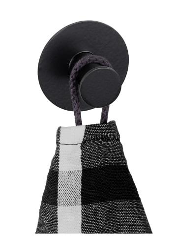 Wenko Handtuchhaken aus Edelstahl CELANO in Schwarz, (H) 3,3 x (L) 5 cm