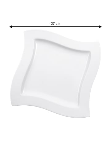 Villeroy & Boch 4er Set Speiseteller NewWave in Weiß 27 x 27 cm in weiß