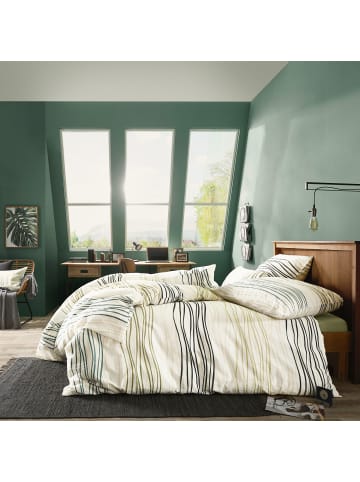 REDBEST Seersucker Bettwäsche in grün-petrol