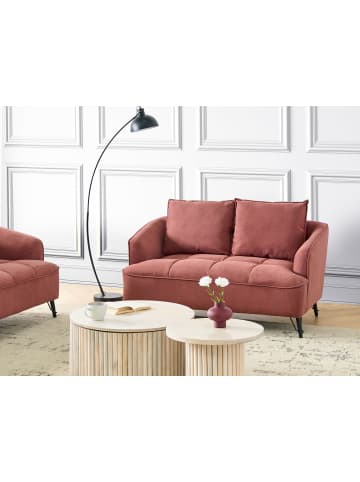 Beliani 2-Sitzer Sofa HOBRO in Rot/Schwarz - (W) 147 x (H) 87 x (L) 85 cm