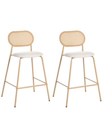 Beliani 2-tlg Barhocker ADAVER in Braun/Beige