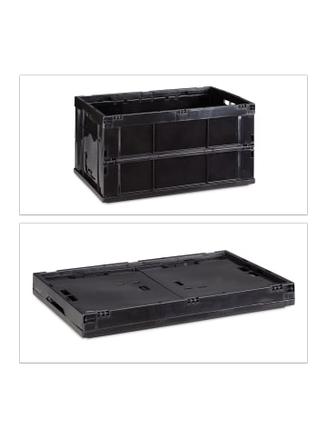 relaxdays Klappbox in Schwarz - (B)58,5 x (H)31,5 x (T)40 cm