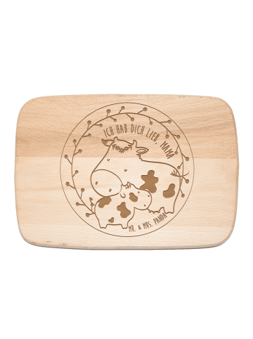 Mr. & Mrs. Panda Schneidebrett Kuh Mama mit Spruch in Transparent