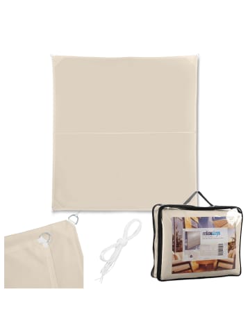 relaxdays Sonnensegel in Beige - 3 x 3 m